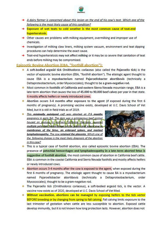 ICVA Based Topics - Bovines - Comprehensive and Concise ICVA based Topics for NAVLE Prep for BOVINES