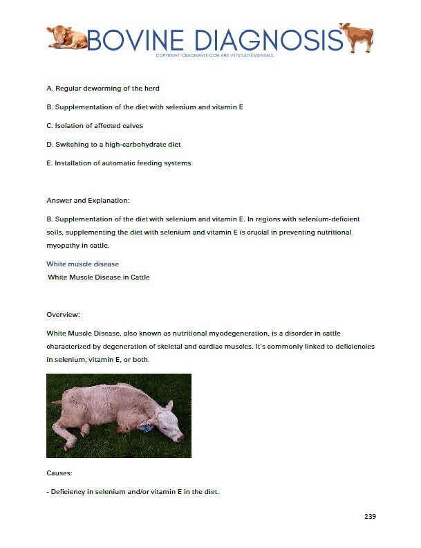 Bovine Diagnosis for NAVLE - Comprehensive Bovine Diagnosis ICVA with 3 NAVLE styled questions of each topic - 680 Pages - Navle Study Guide