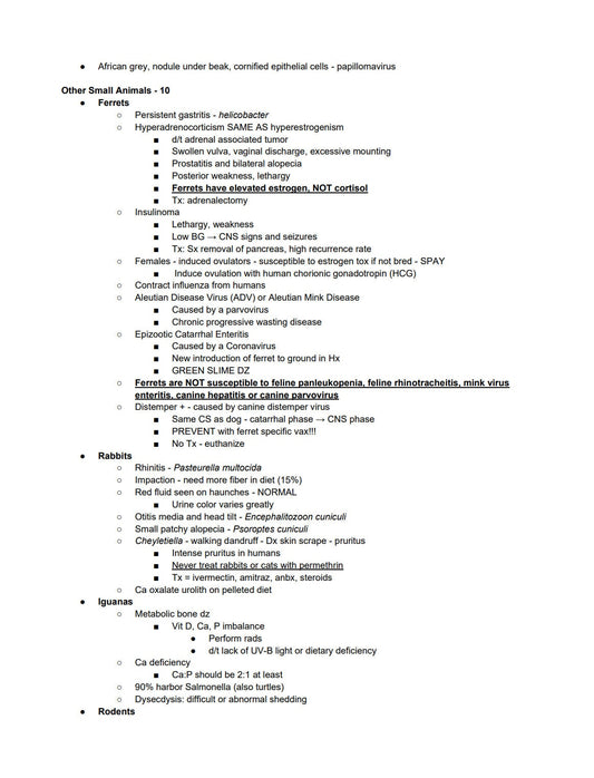 Comprehensive NAVLE Last Minutes Notes - Complete NAVLE notes for NAVLE Prep